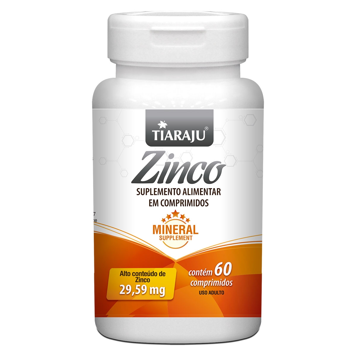 Zinco Quelato Tiaraju 60 Cápsulas 2959mg Bionorte Ltda 0550